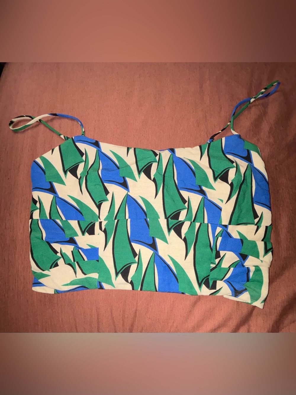 Zara Smocked Crop Top Spaghetti Straps - Picture 5 of 8